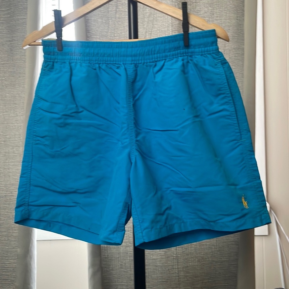 Polo Ralph Lauren - Men’s Medium Light Blue Swim Shorts / Trunks w/ Yellow Pony